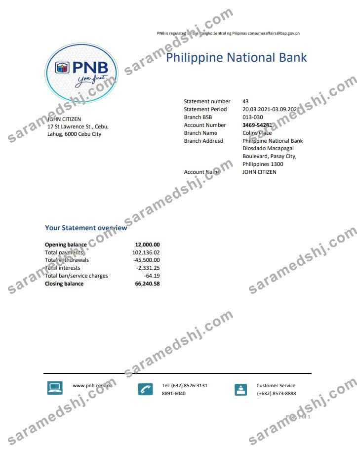 Philippines National Bank (PNB) excel pdf